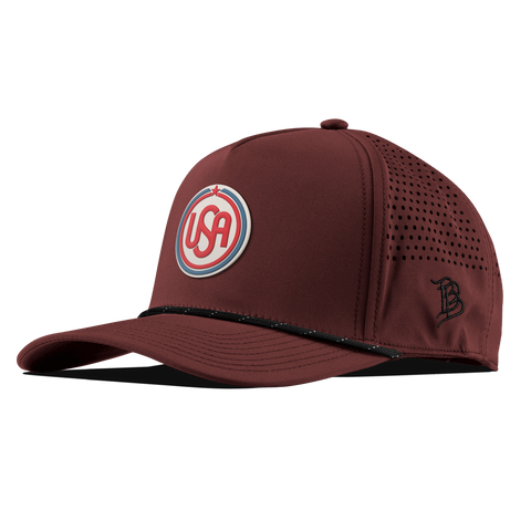 USA Icon Curved 5 Panel Rope Maroon