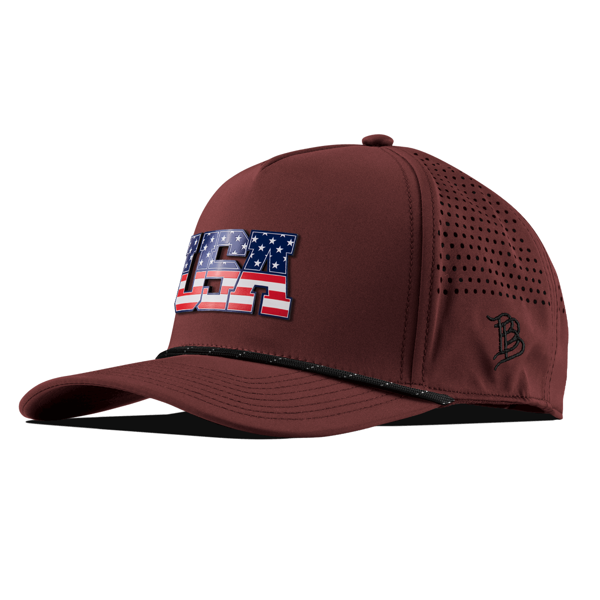 USA Tradition Curved 5 Panel Rope Maroon/Black