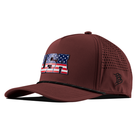 USA Tradition Curved 5 Panel Rope Maroon/Black