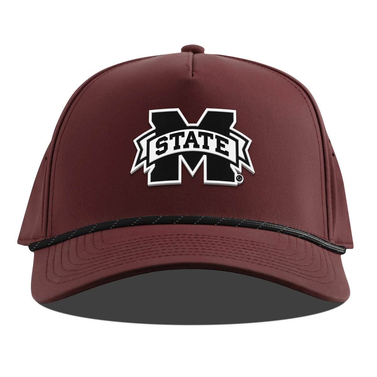 Mississippi State University "Vintage Miss State Team Logo" Curved 5 Panel Rope Maroon