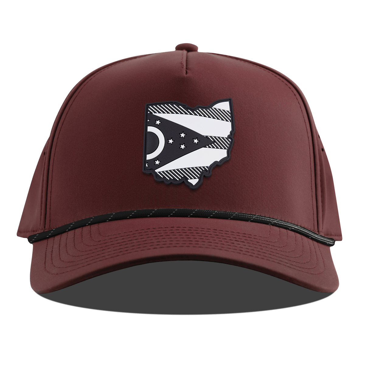 Ohio Vintage Curved 5 Panel Rope Maroon