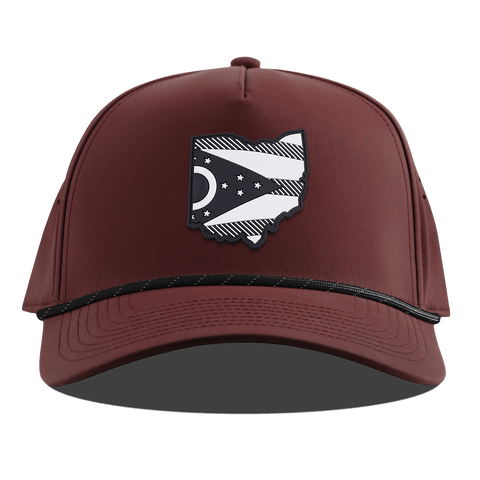 Ohio Vintage Curved 5 Panel Rope Maroon