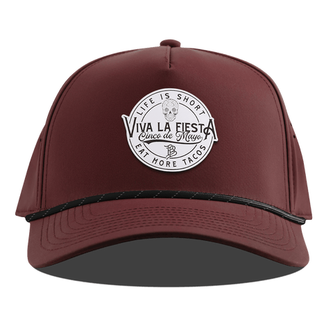 Branded Fiesta Curved 5 Panel Rope Maroon