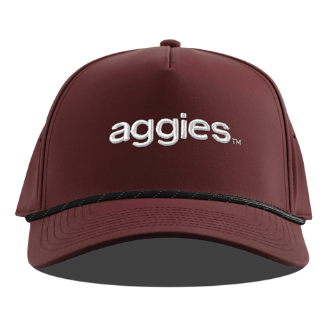 Texas A&M University "aggies." Curved 5 Panel Rope Maroon