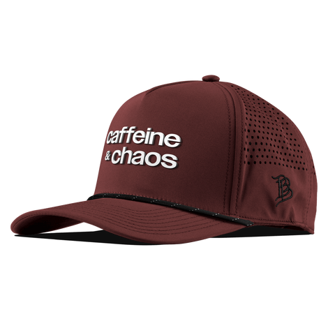 Caffeine & Chaos Curved 5 Panel Rope Maroon