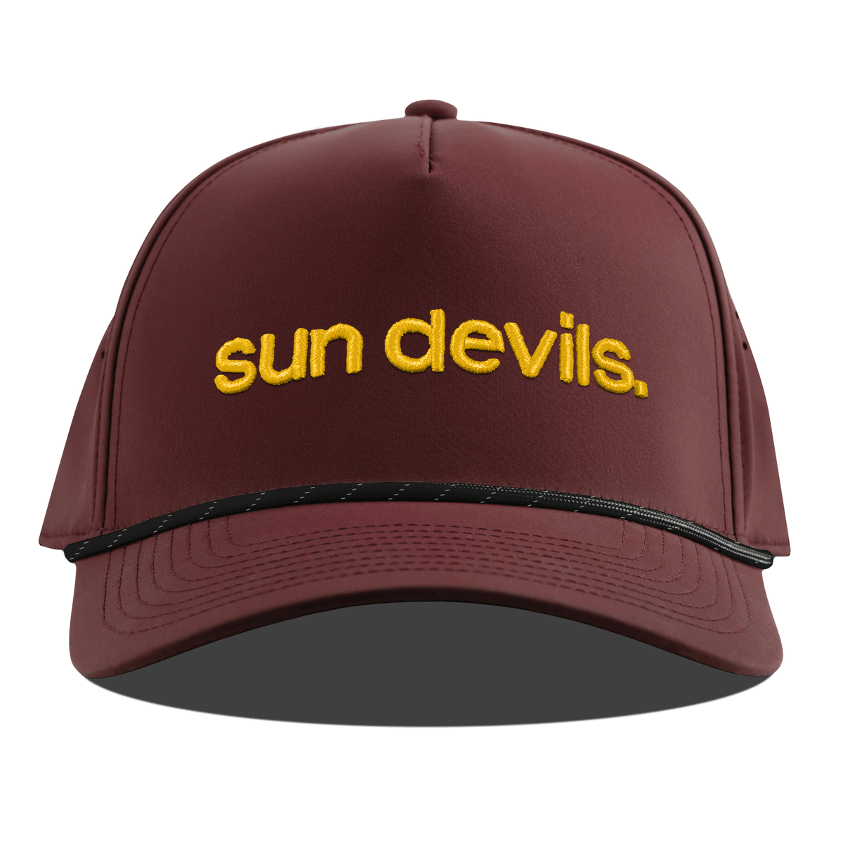 Arizona State University "sun devils." Curved 5 Panel Rope Maroon