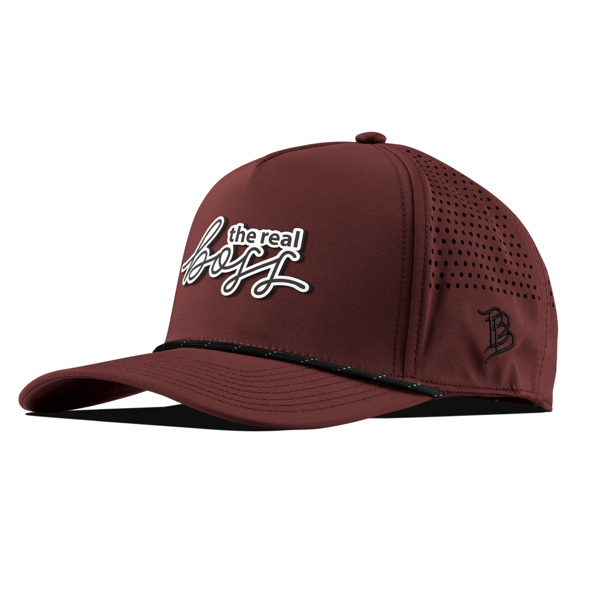The Real Boss Curved 5 Panel Rope Maroon