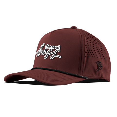 The Real Boss Curved 5 Panel Rope Maroon