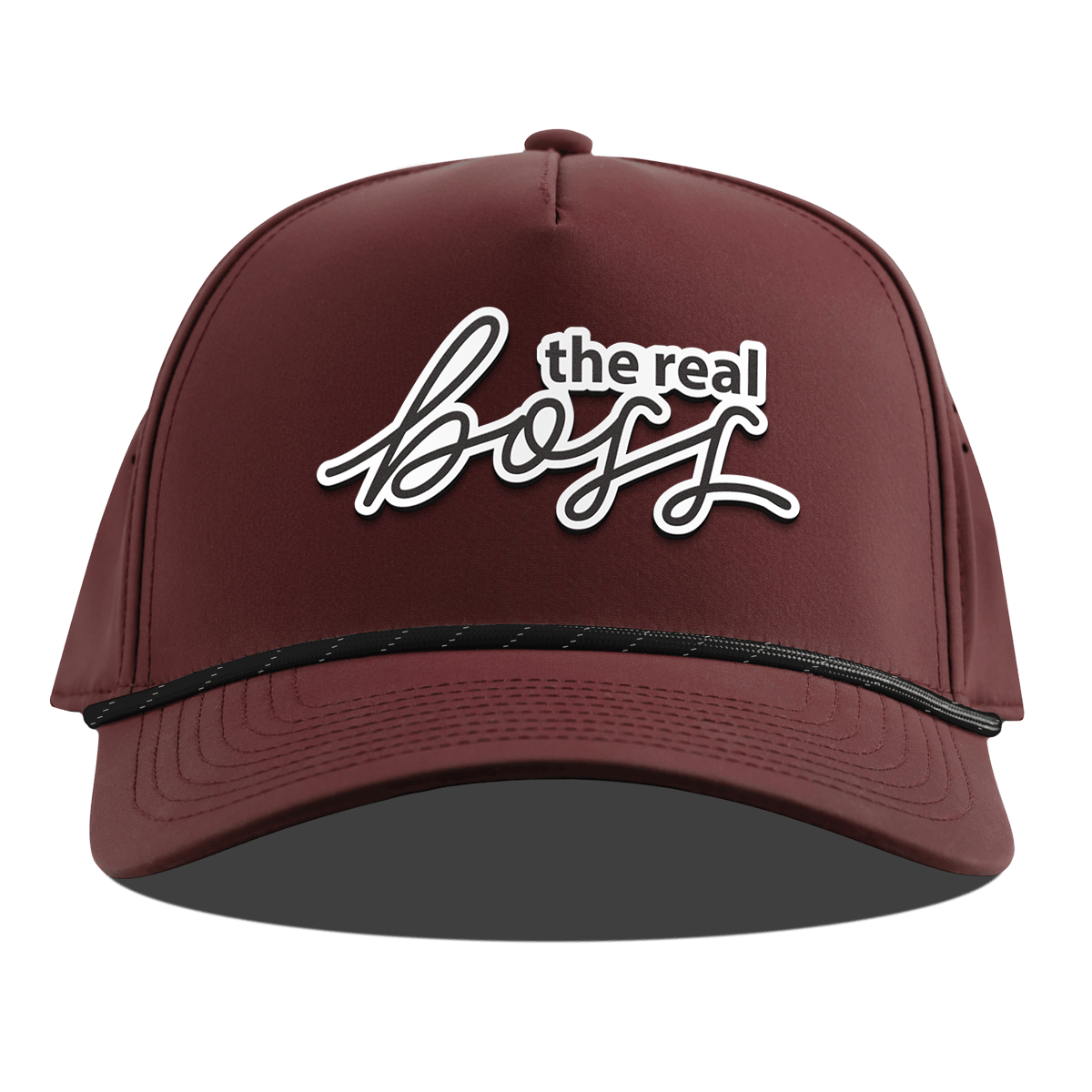 The Real Boss Curved 5 Panel Rope Maroon