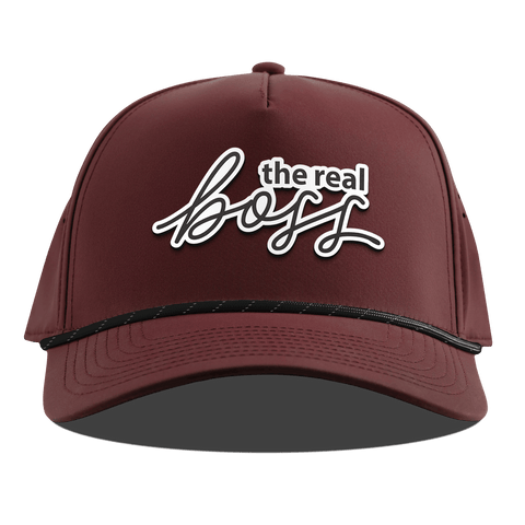 The Real Boss Curved 5 Panel Rope Maroon