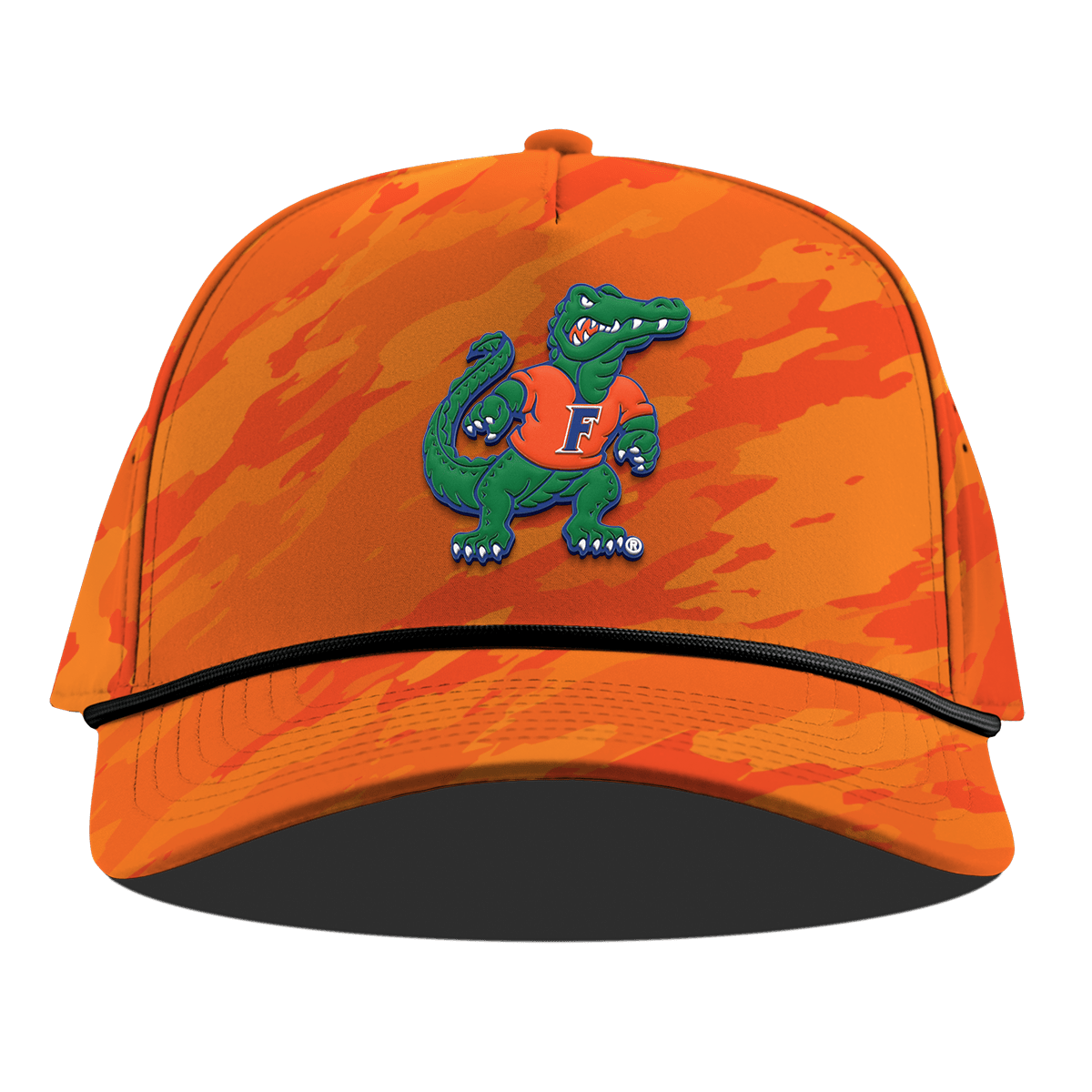 University of Florida "Albert The Gator" Curved 5 Panel Rope Blaze Orange Camo