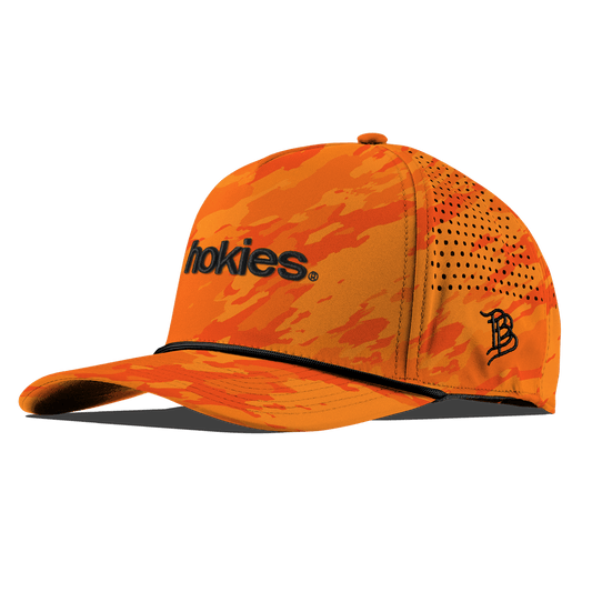 Virginia Tech University "hokies." Curved 5 Panel Rope Orange Camo