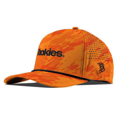 Virginia Tech University "hokies." Curved 5 Panel Rope Orange Camo