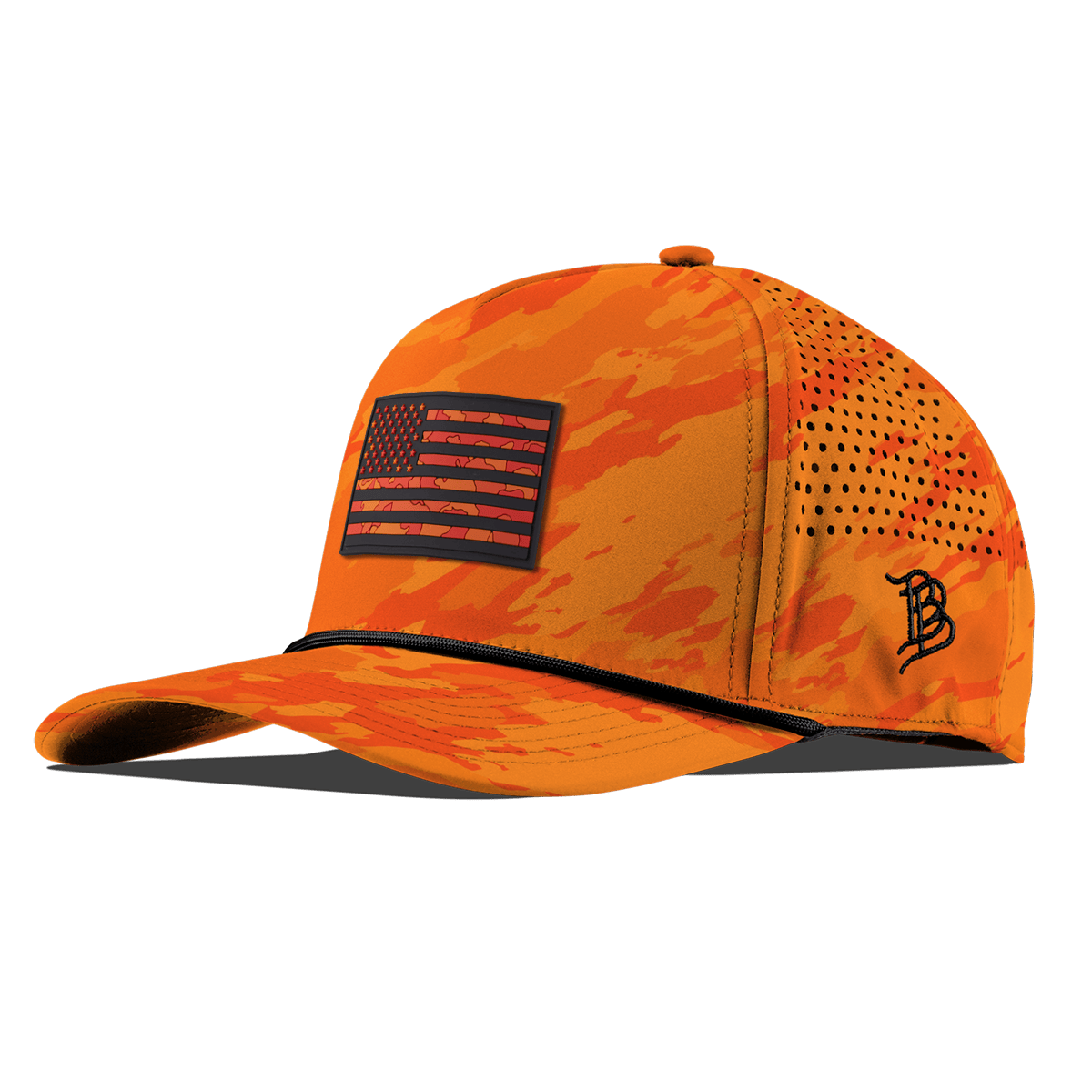 Old Glory Curved 5 Panel Rope Blaze Orange Camo