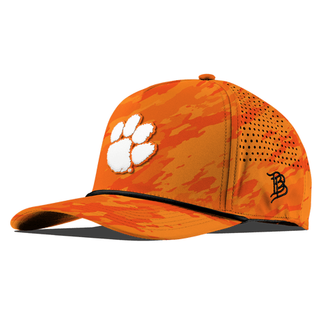 Clemson University "Clemson Tigers Paw White" Curved 5 Panel Rope Blaze Orange Camo