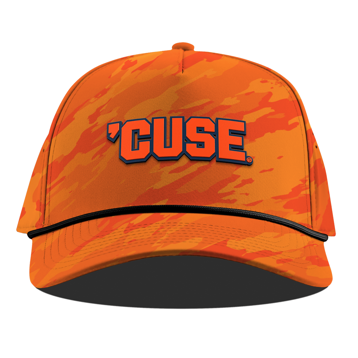 Syracuse University "Cuse Block" Curved 5 Panel Rope Blaze Orange Camo