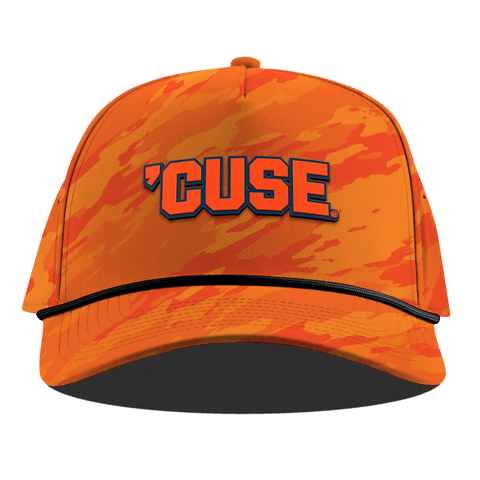 Syracuse University "Cuse Block" Curved 5 Panel Rope Blaze Orange Camo