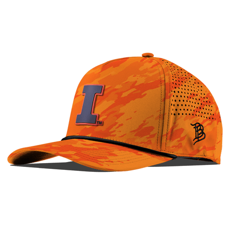 University of Illinois "Fighting Illini Navy" Curved 5 Panel Rope Blaze Orange Camo