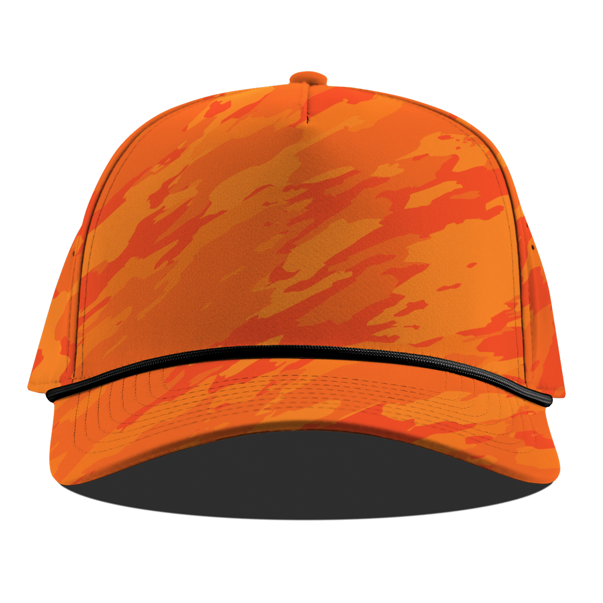 Bare Curved 5 Panel Rope Blaze Orange Camo