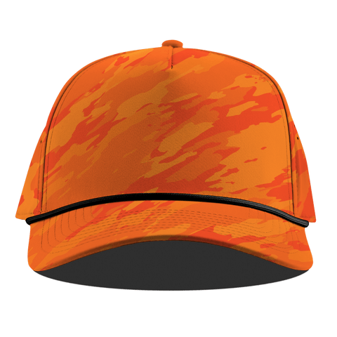Bare Curved 5 Panel Rope Blaze Orange Camo