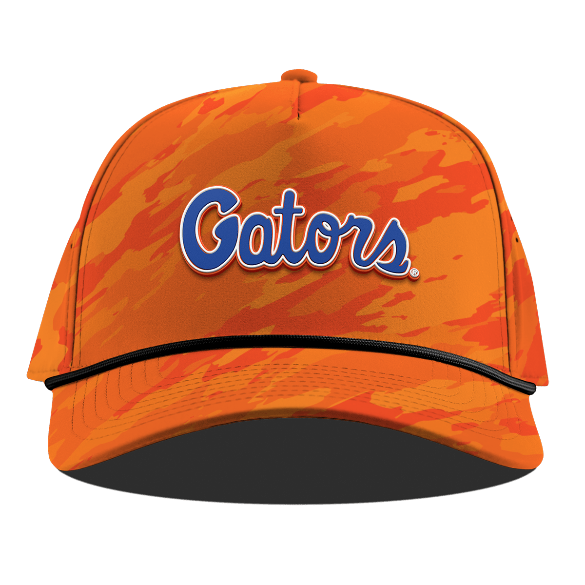 University of Florida "Gator Script" Curved 5 Panel Rope Blaze Orange Camo