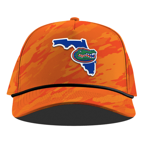 University of Florida "Gator State" Curved 5 Panel Rope Blaze Orange Camo