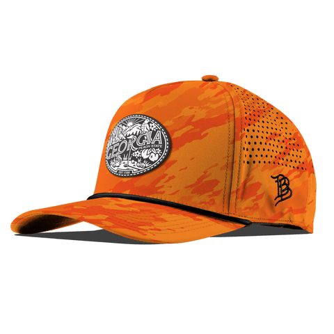 Georgia Traveler Curved 5 Panel Rope Blaze Orange Camo