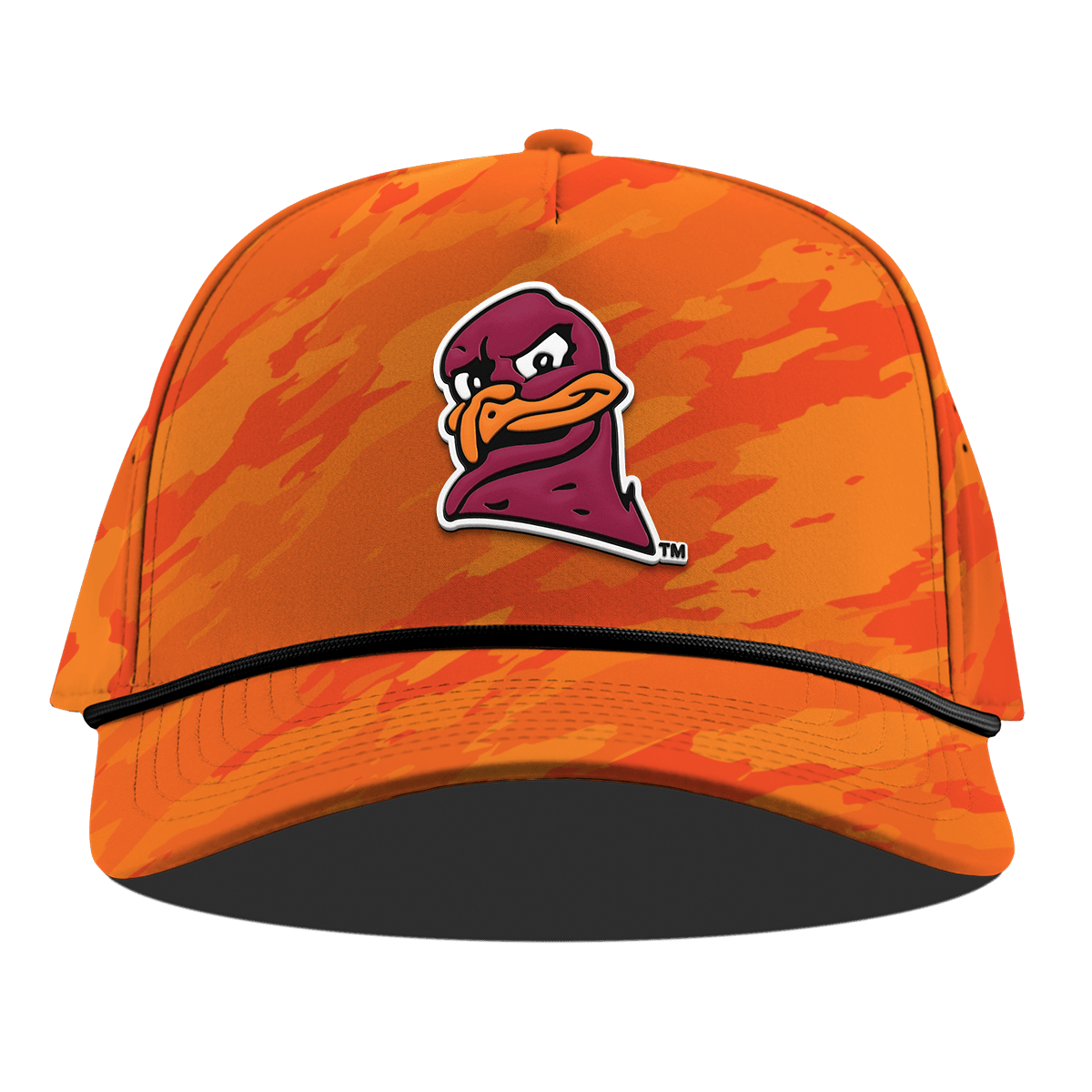 Virginia Tech University "HokieBird" Curved 5 Panel Rope Blaze Orange Camo
