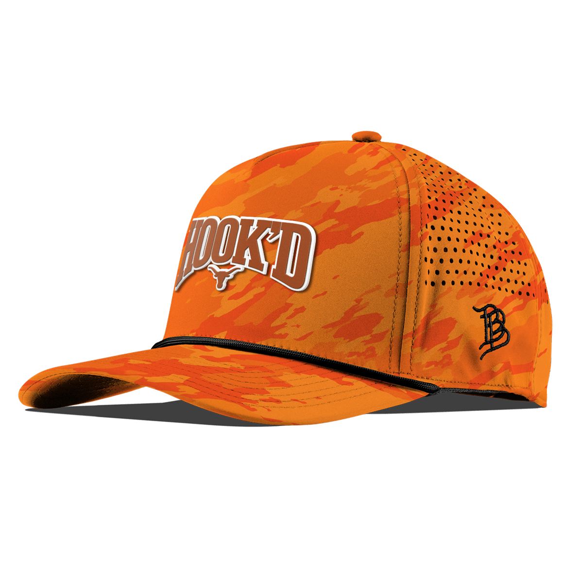 University of Texas "Hook'D" Curved 5 Panel Rope Blaze Orange Camo