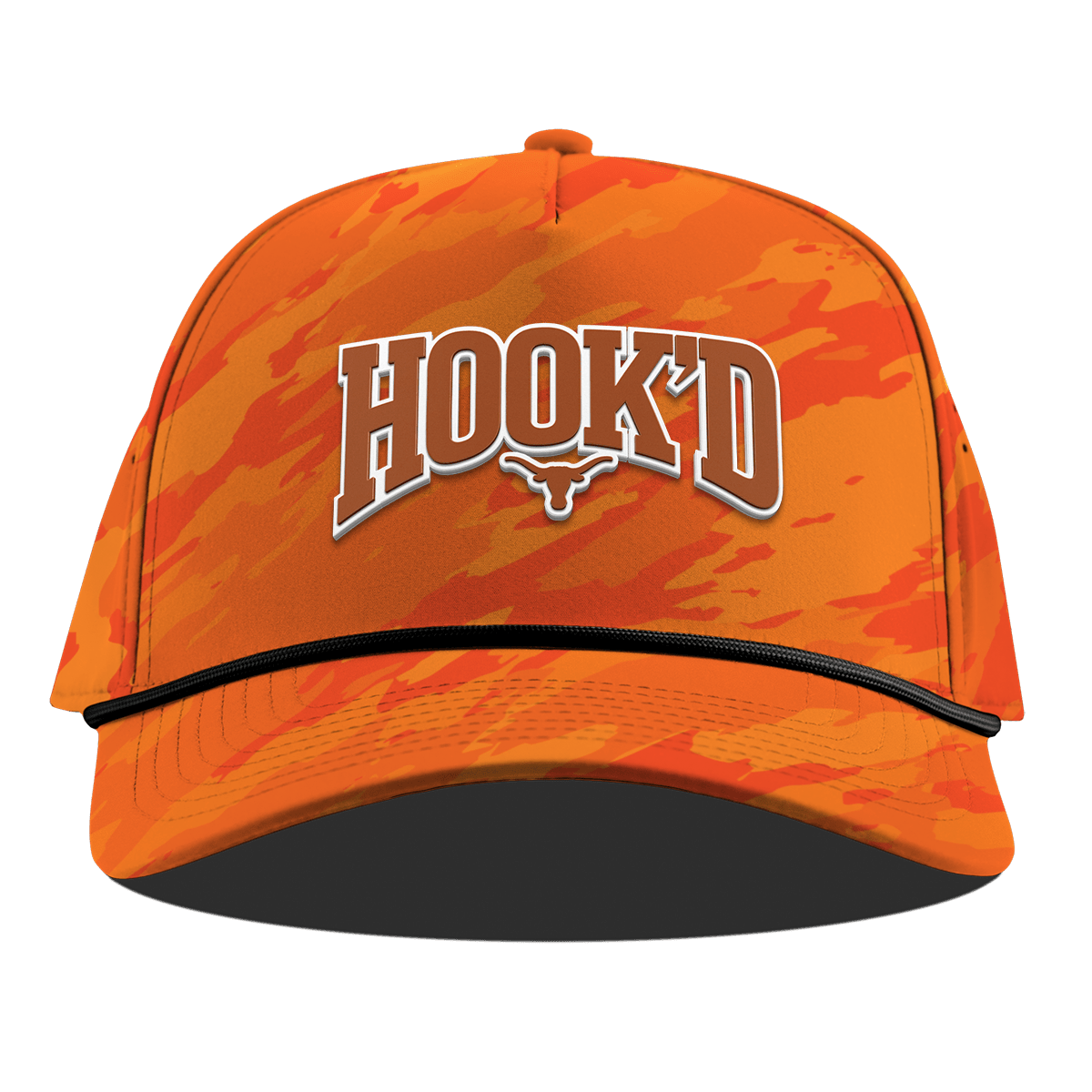 University of Texas "Hook'D" Curved 5 Panel Rope Blaze Orange Camo