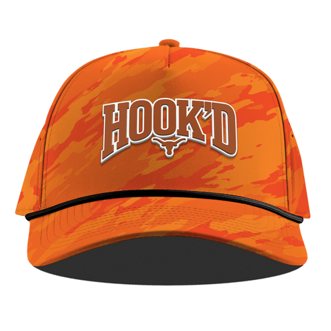University of Texas "Hook'D" Curved 5 Panel Rope Blaze Orange Camo