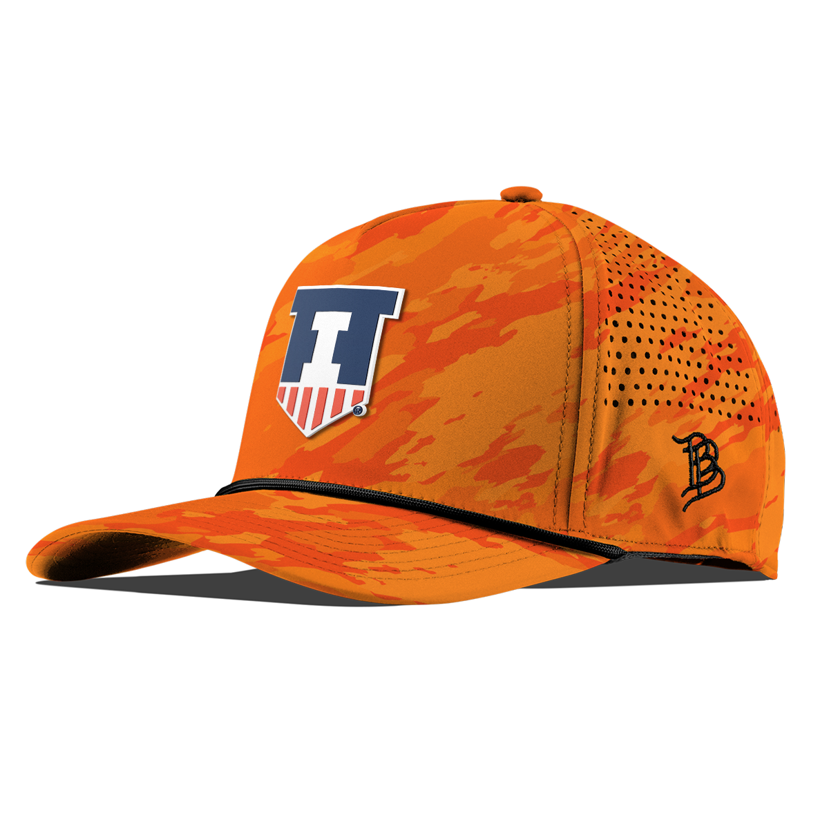 University of Illinois "Illinois Athletics" Curved 5 Panel Rope Blaze Orange Camo