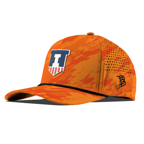 University of Illinois "Illinois Athletics" Curved 5 Panel Rope Blaze Orange Camo