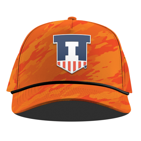 University of Illinois "Illinois Athletics" Curved 5 Panel Rope Blaze Orange Camo