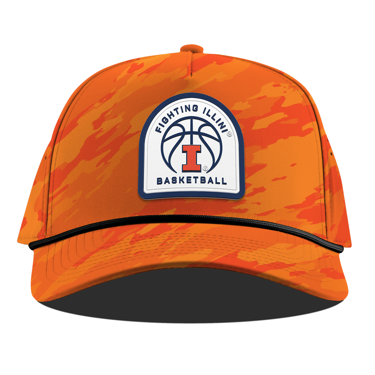 University of Illinois "Illinois Basketball" Curved 5 Panel Rope Blaze Orange Camo