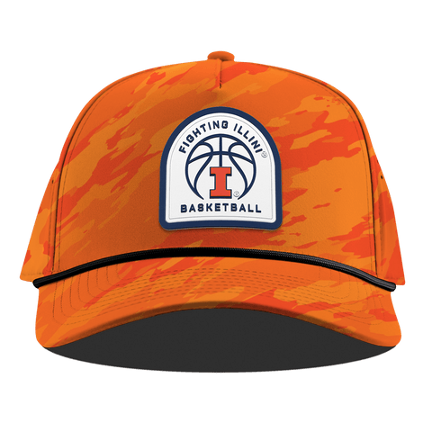 University of Illinois "Illinois Basketball" Curved 5 Panel Rope Blaze Orange Camo