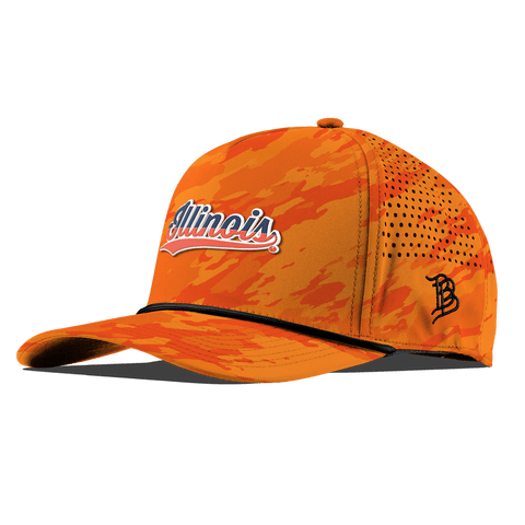 University of Illinois "Illinois Script" Curved 5 Panel Rope Blaze Orange Camo
