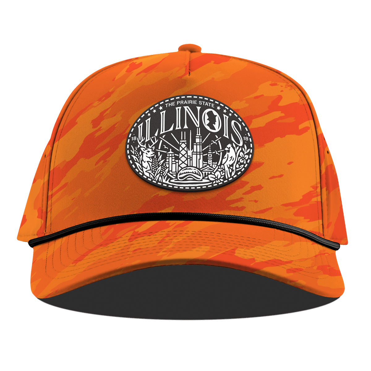 Illinois Traveler Curved 5 Panel Rope Blaze Orange Camo
