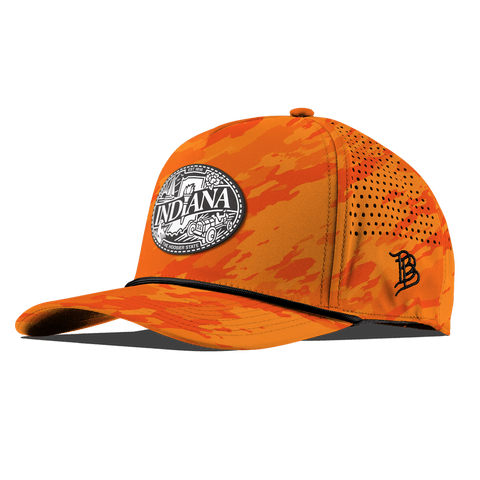 Indiana Traveler Curved 5 Panel Rope Blaze Orange Camo