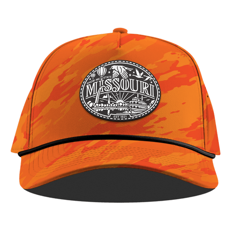Missouri Traveler Curved 5 Panel Rope Blaze Orange Camo