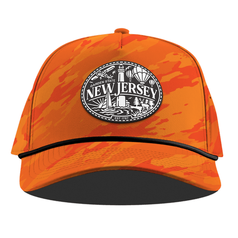 New Jersey Traveler Curved 5 Panel Rope Blaze Orange Camo