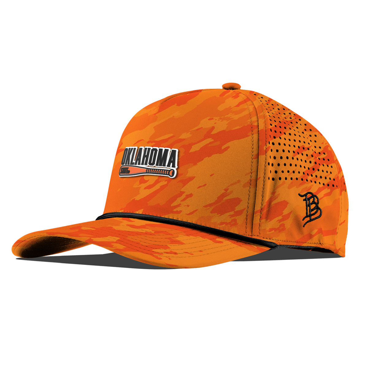 Oklahoma State University "OSU Baseball" Curved 5 Panel Rope Blaze Orange Camo