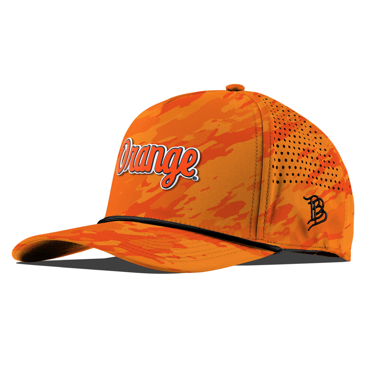 Syracuse University "Orange Throwback Script" Curved 5 Panel Rope Blaze Orange Camo