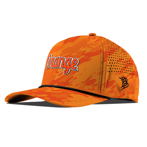 Syracuse University "Orange Throwback Script" Curved 5 Panel Rope Blaze Orange Camo