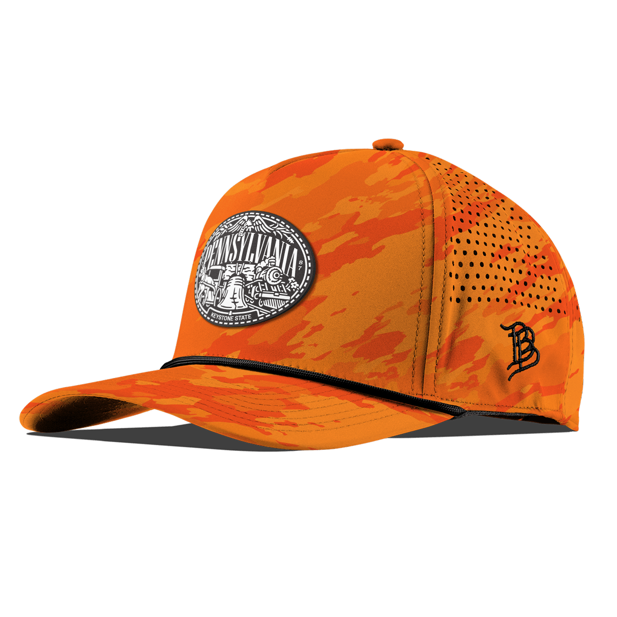 Pennsylvania Traveler Curved 5 Panel Rope Blaze Orange Camo