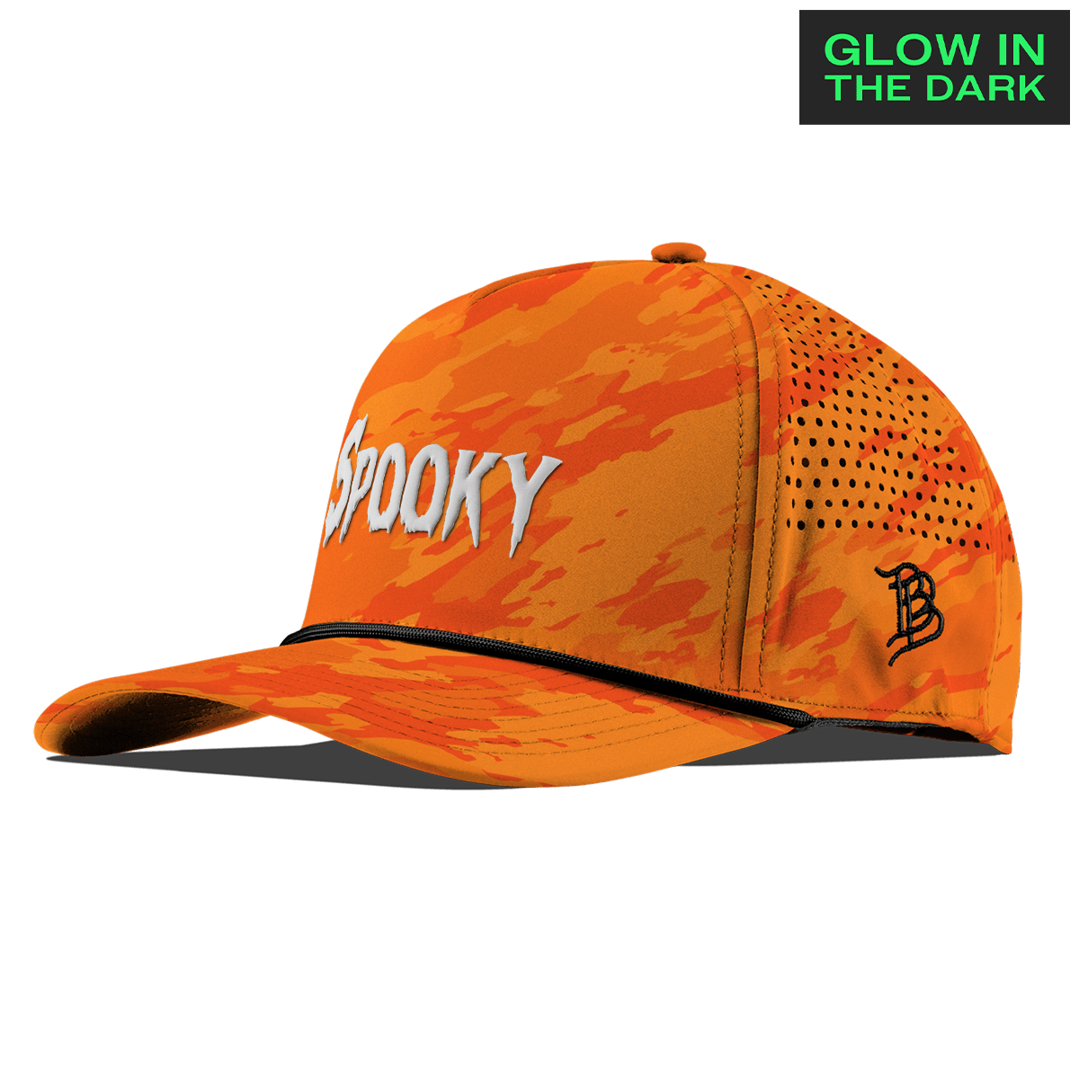 Spooky Glow Curved 5 Panel Rope Blaze Orange Camo