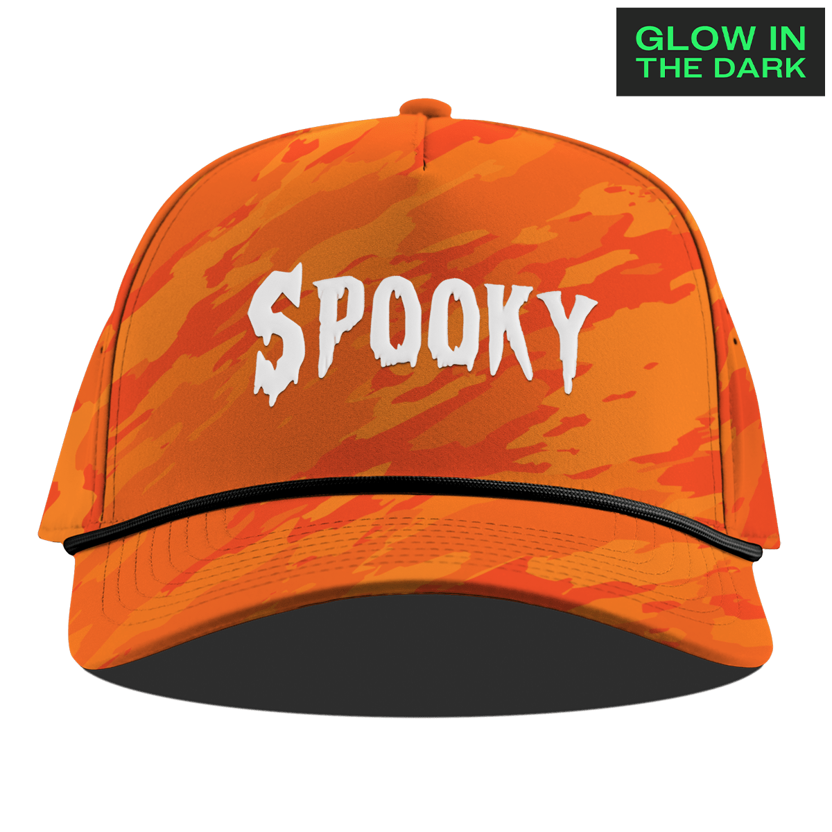 Spooky Glow Curved 5 Panel Rope Blaze Orange Camo