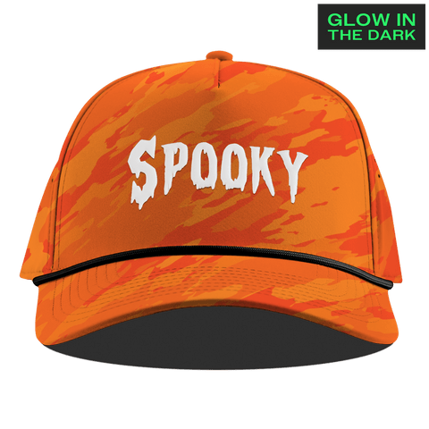 Spooky Glow Curved 5 Panel Rope Blaze Orange Camo