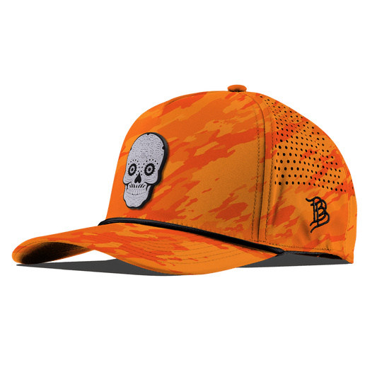 Sugar Skull PVC Curved 5 Panel Rope Blaze Orange Camo