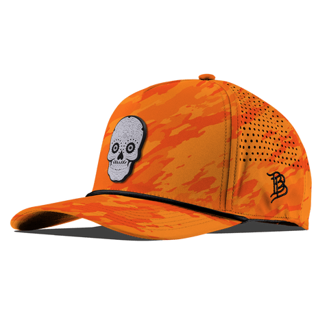 Sugar Skull PVC Curved 5 Panel Rope Blaze Orange Camo